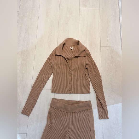 Aerie Brown Ribbed Knit sweater Set - Picture 4 of 9